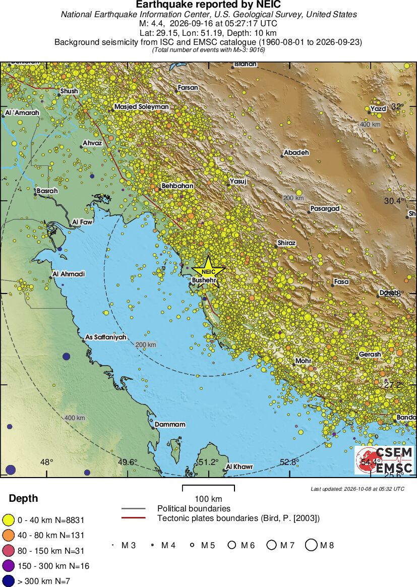 regional historical seismicity
