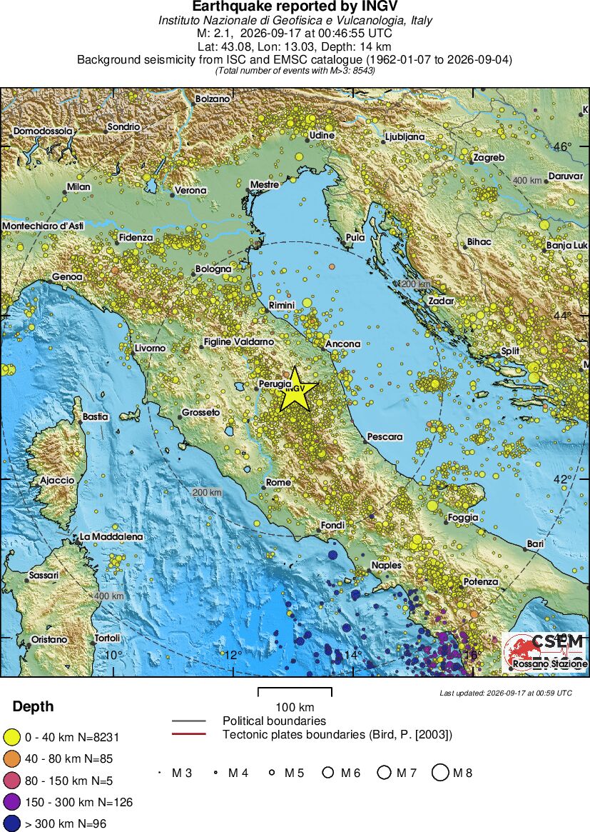regional historical seismicity