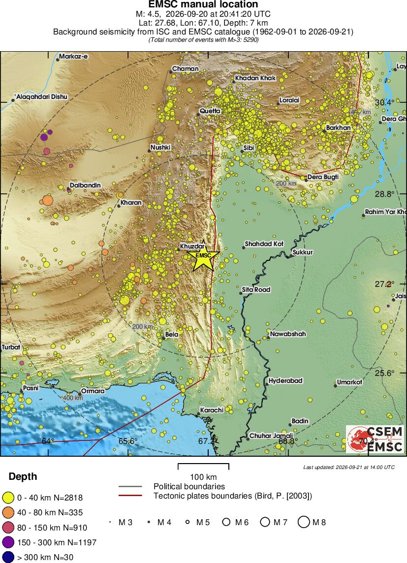 regional historical seismicity