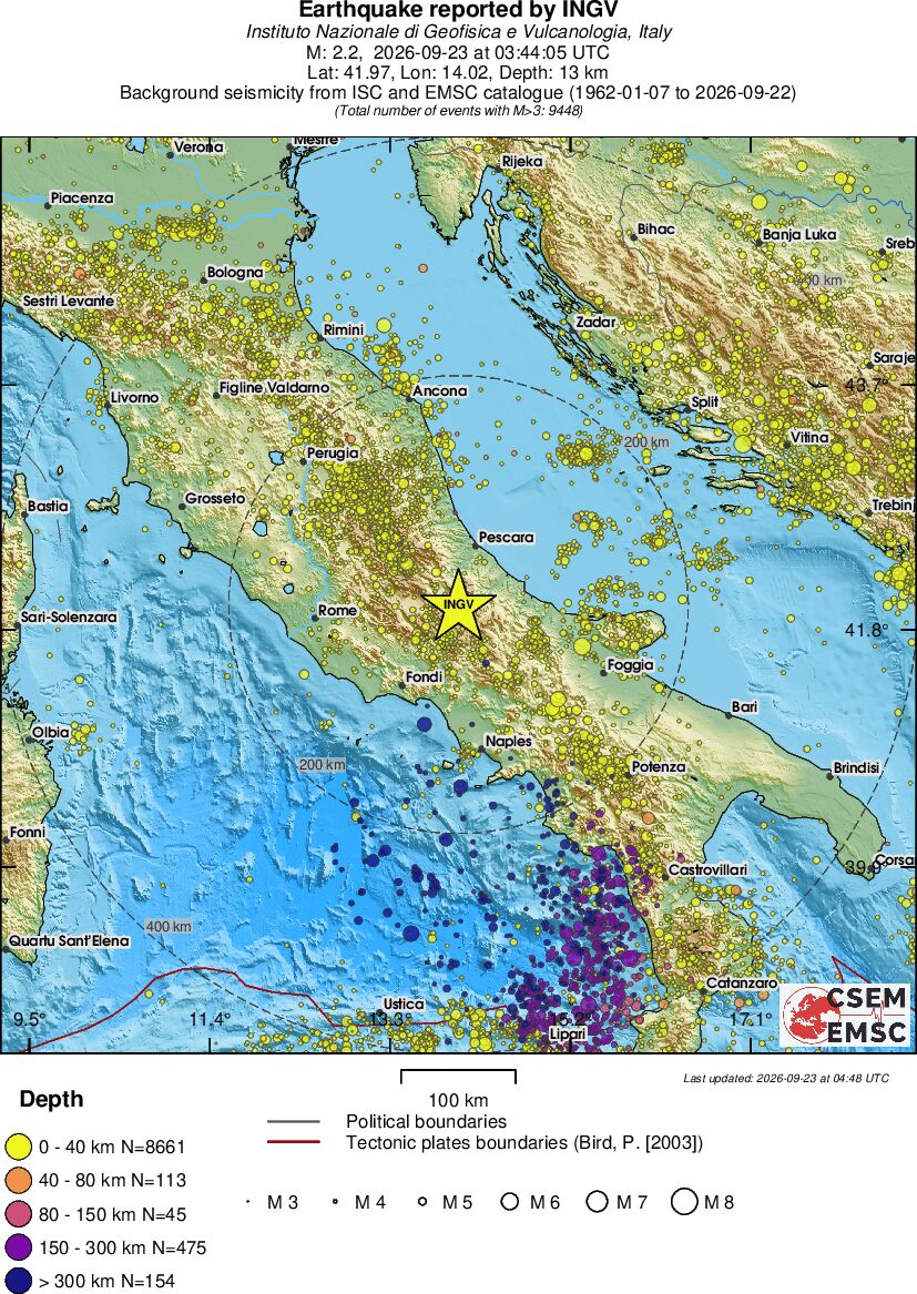 regional historical seismicity