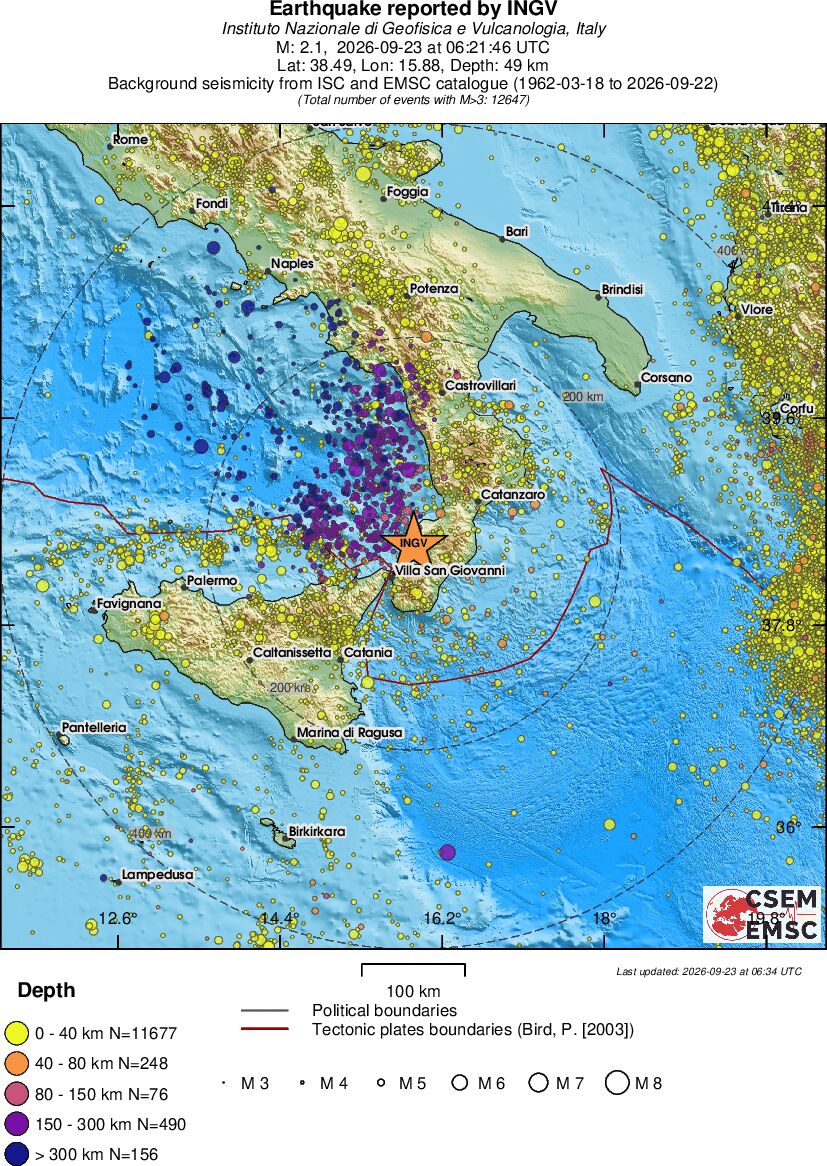 regional historical seismicity