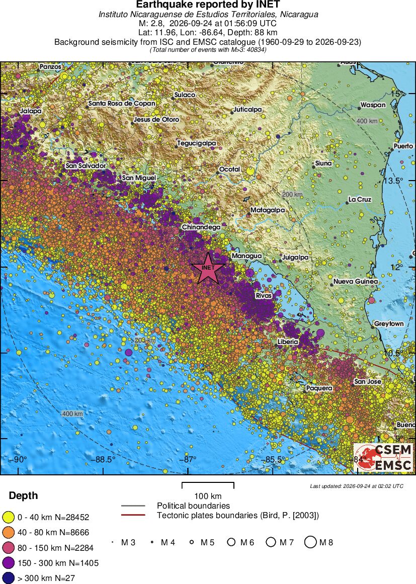 regional historical seismicity