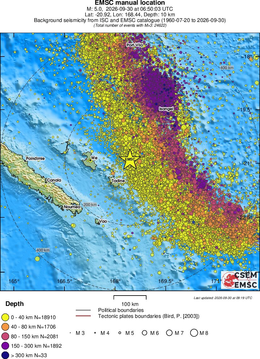 regional historical seismicity