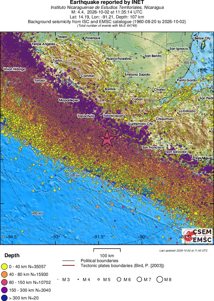regional historical seismicity