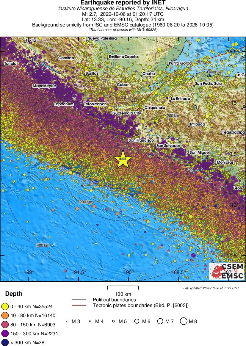 regional historical seismicity