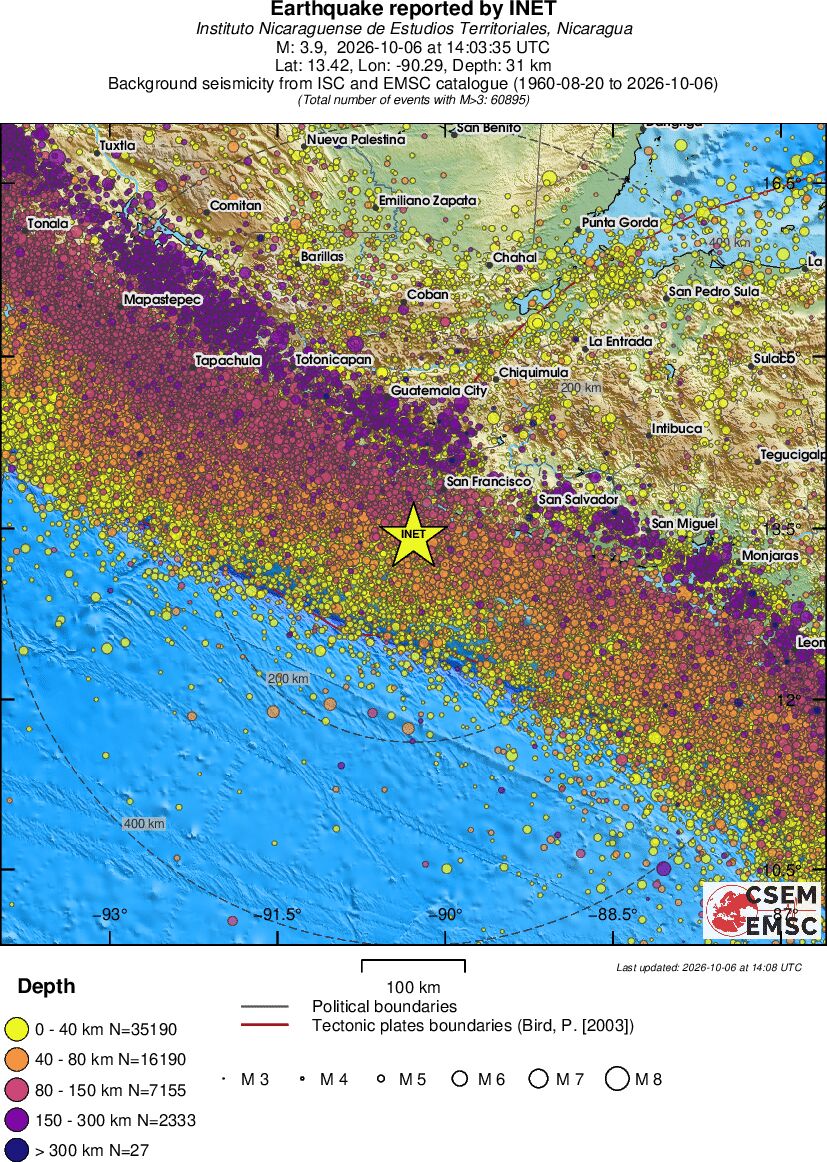 regional historical seismicity