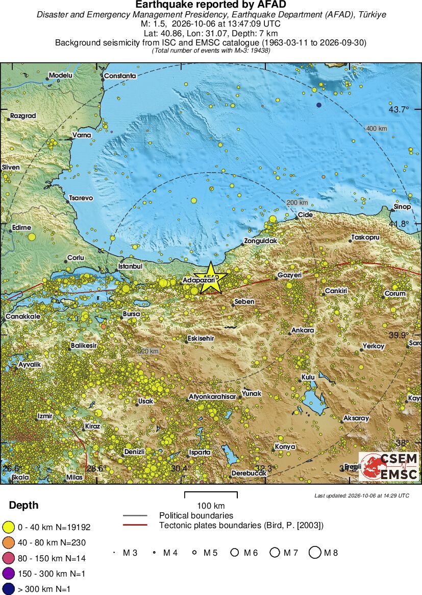 regional historical seismicity