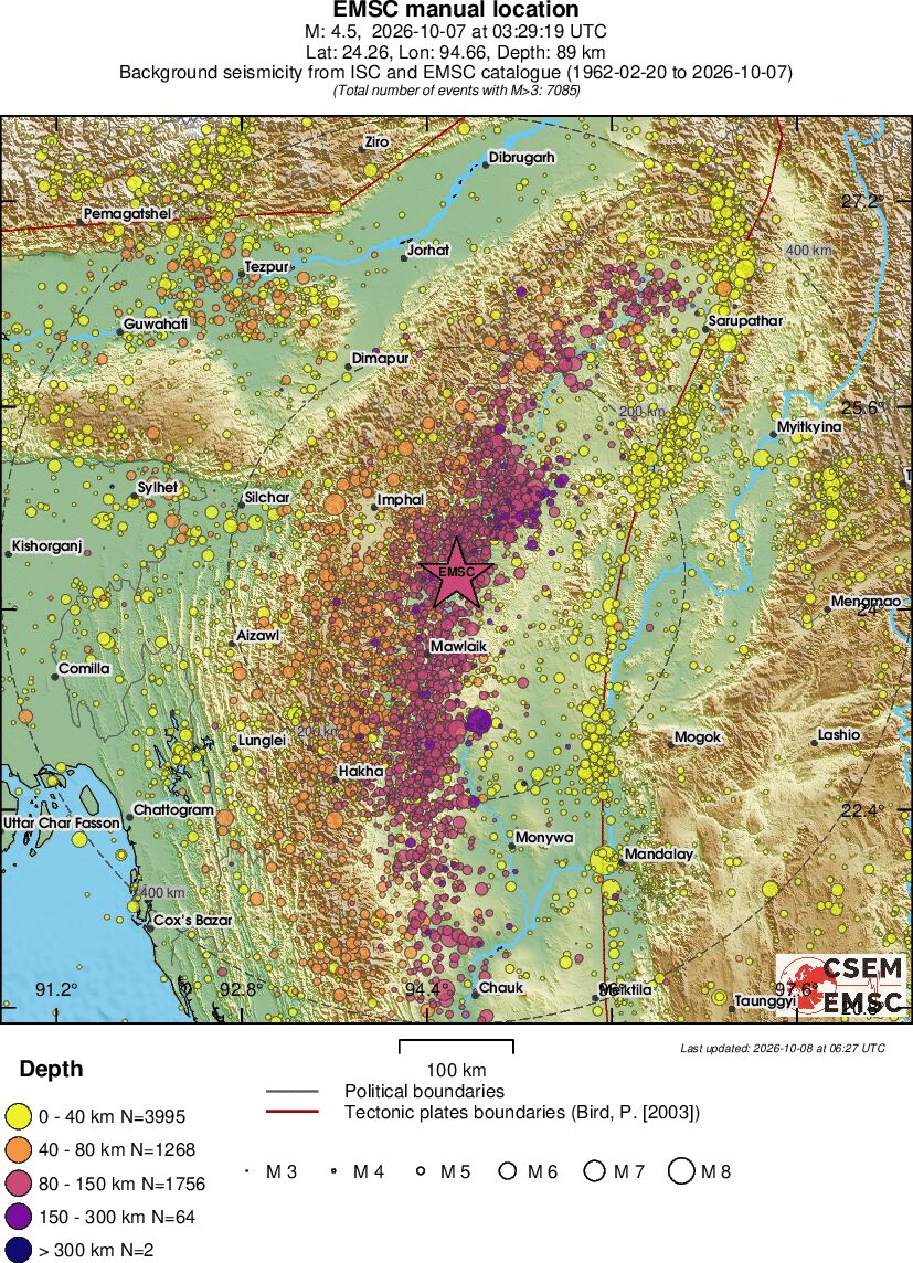 regional historical seismicity