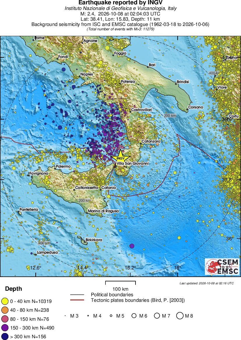regional historical seismicity