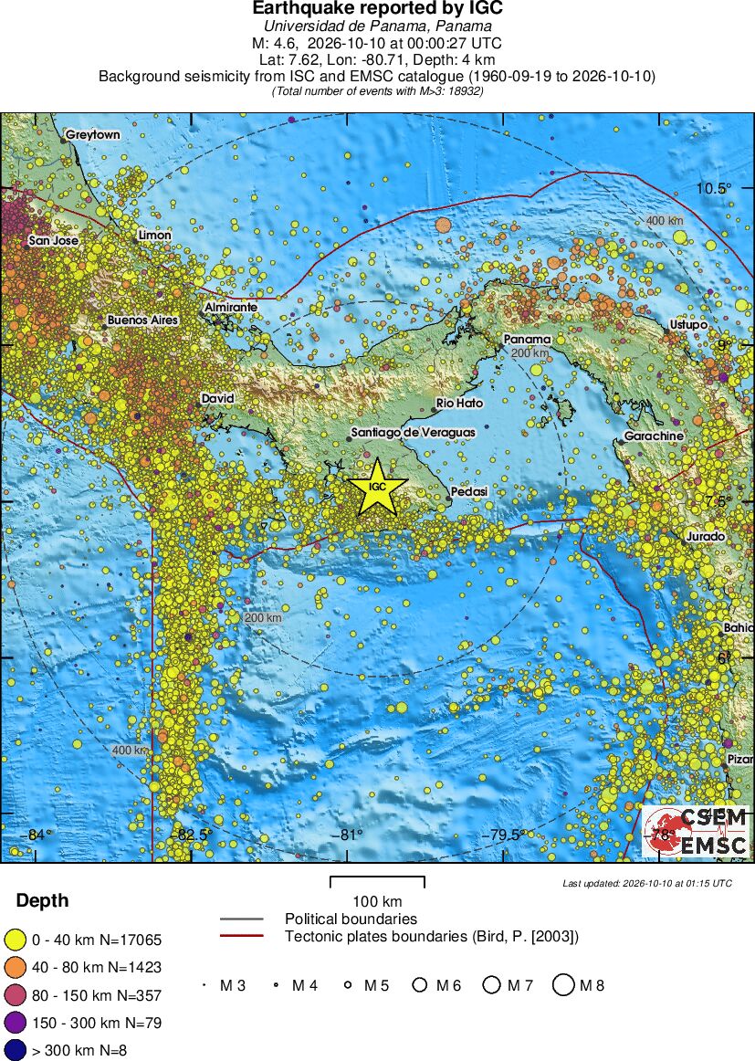 regional historical seismicity