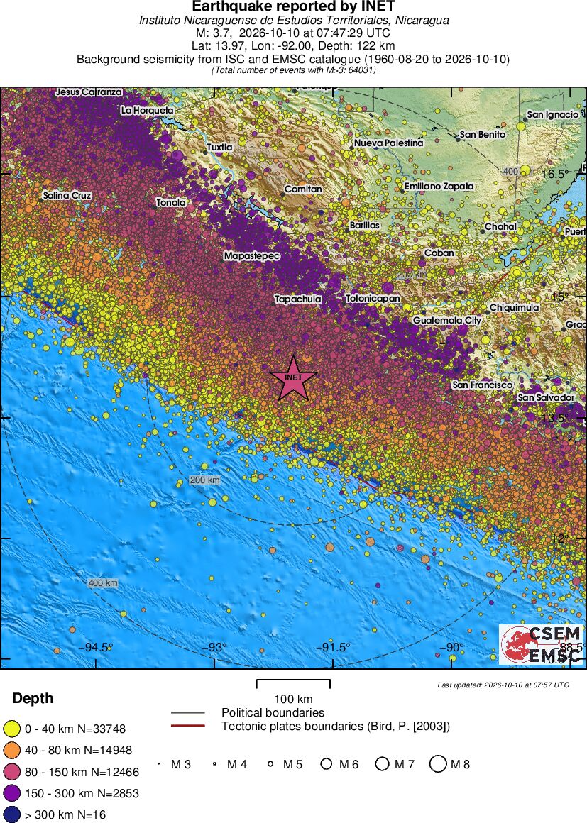 regional historical seismicity