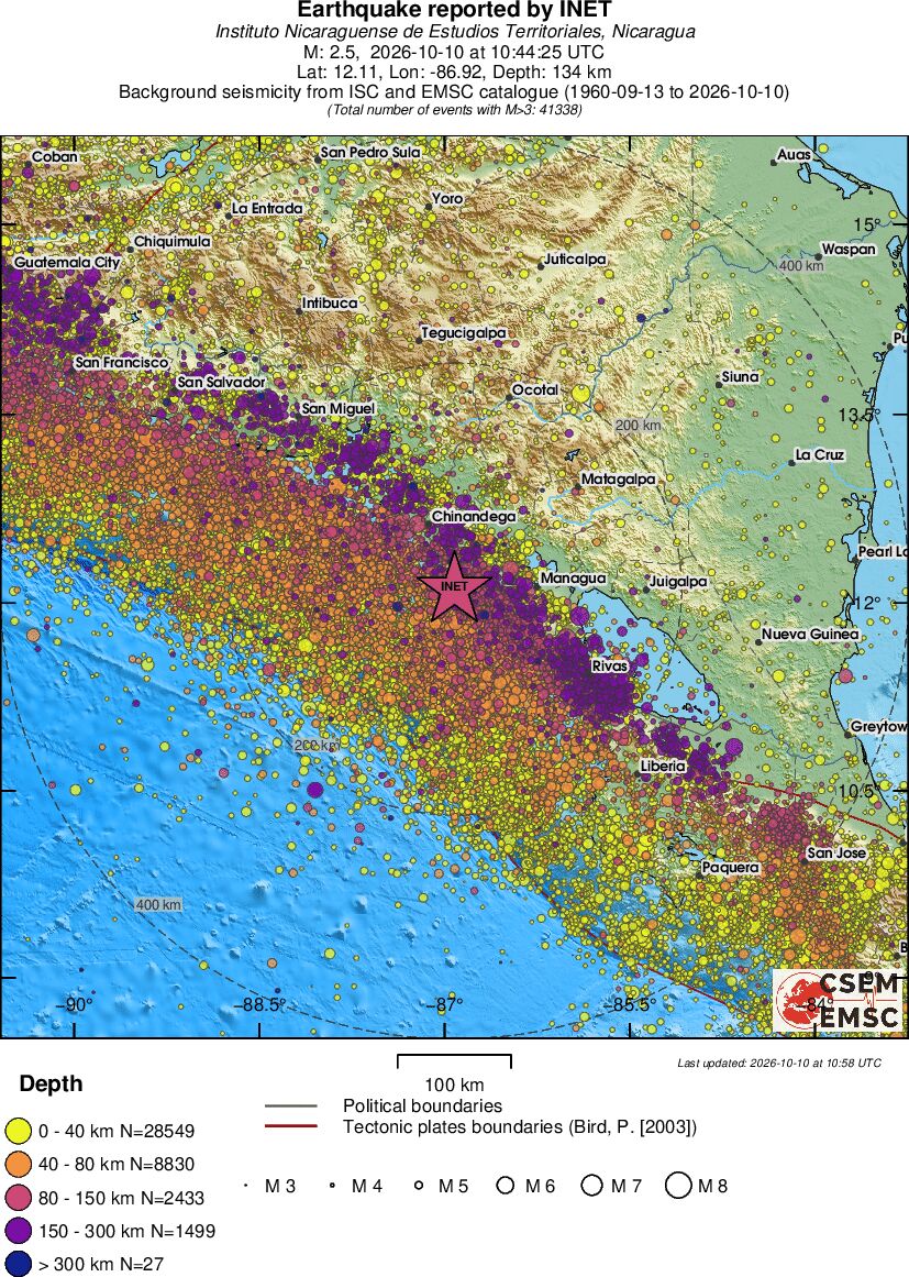 regional historical seismicity