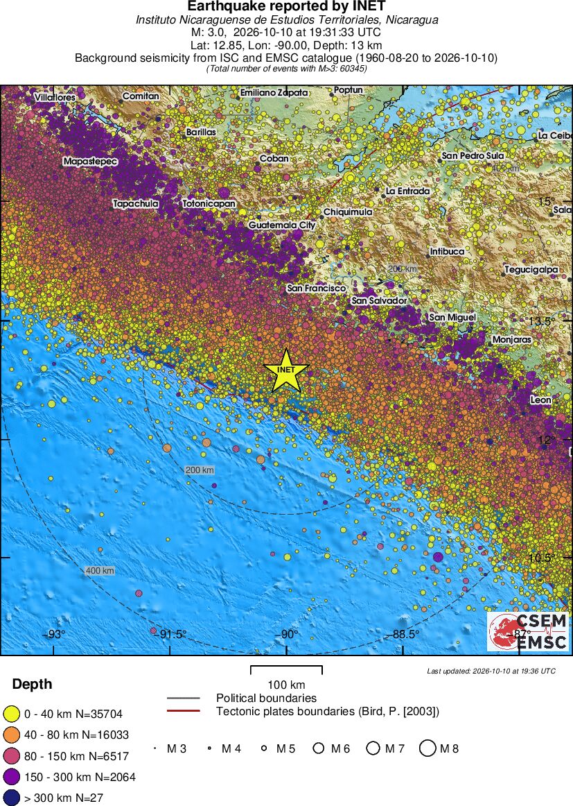 regional historical seismicity