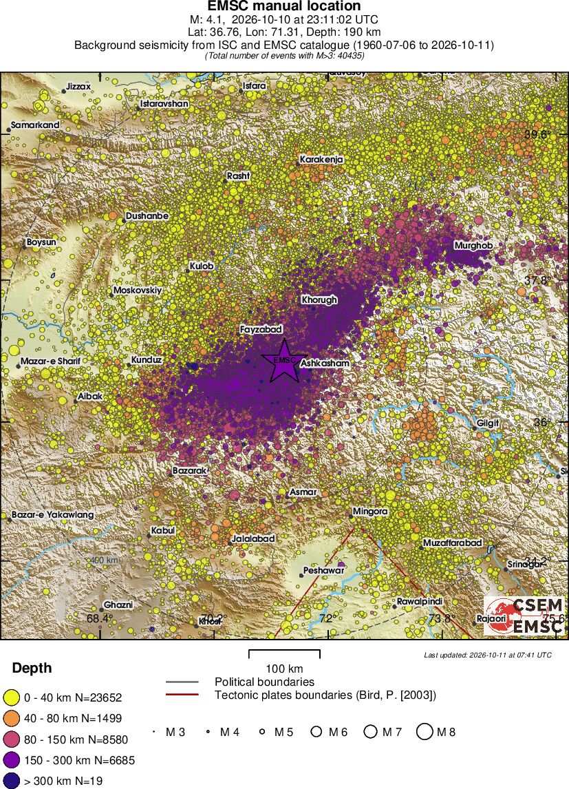 regional historical seismicity