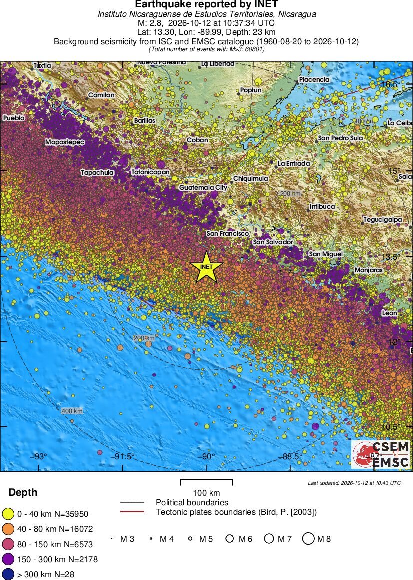 regional historical seismicity