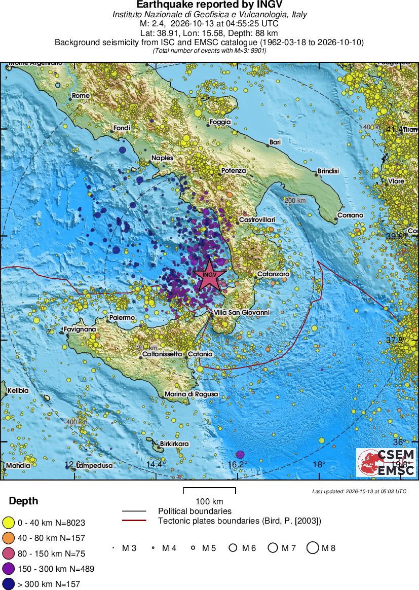 regional historical seismicity