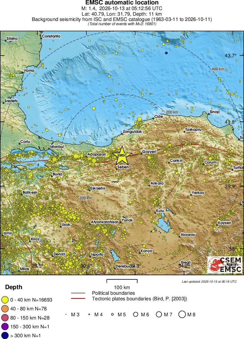 regional historical seismicity