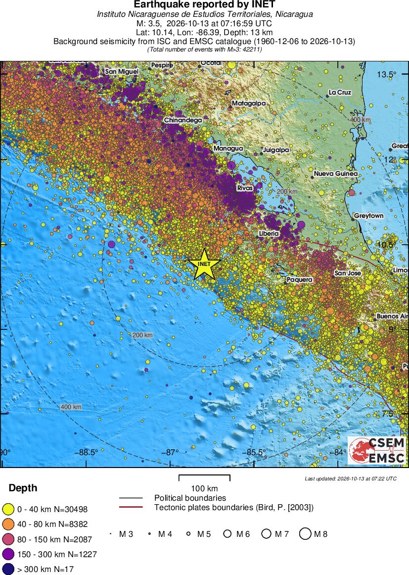 regional historical seismicity