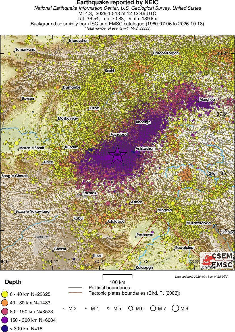 regional historical seismicity