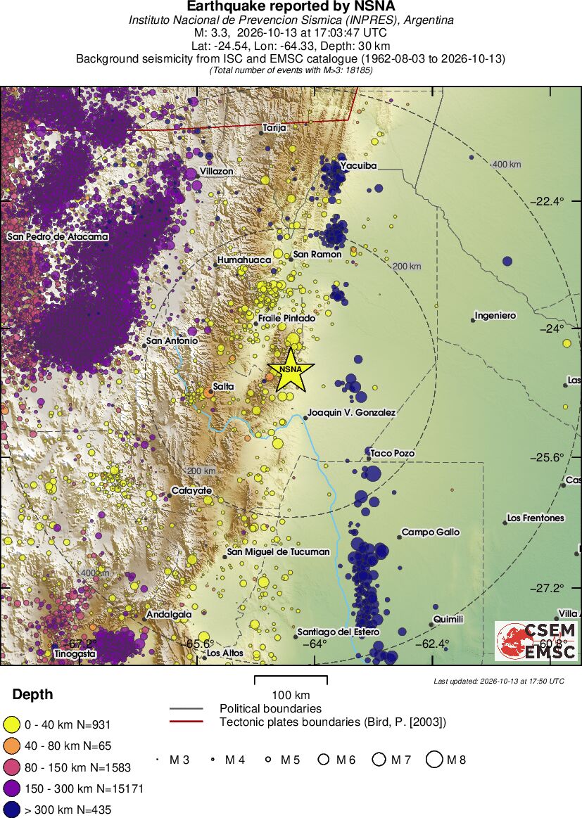 regional historical seismicity