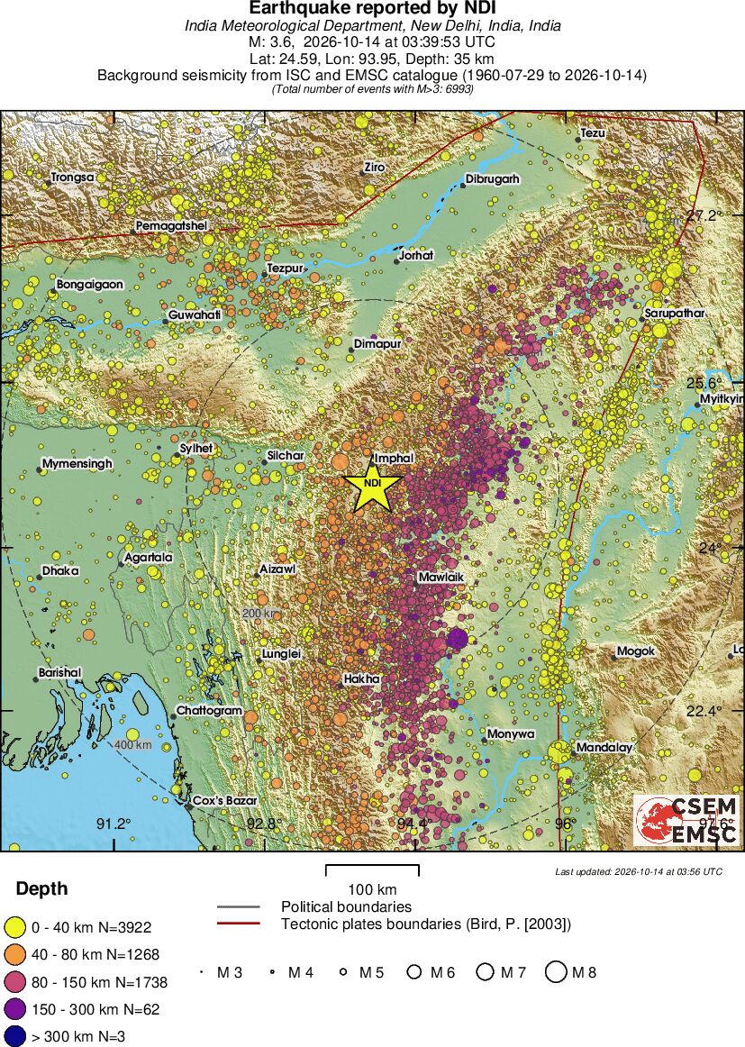 regional historical seismicity