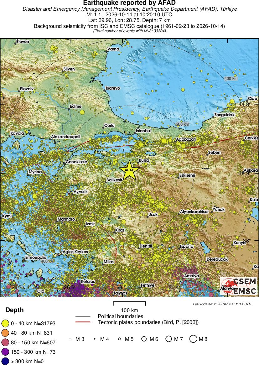 regional historical seismicity