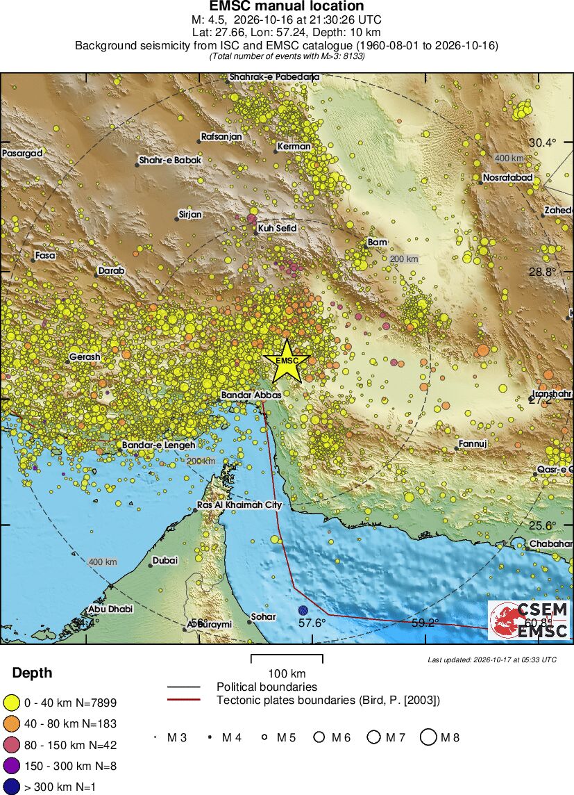 regional historical seismicity