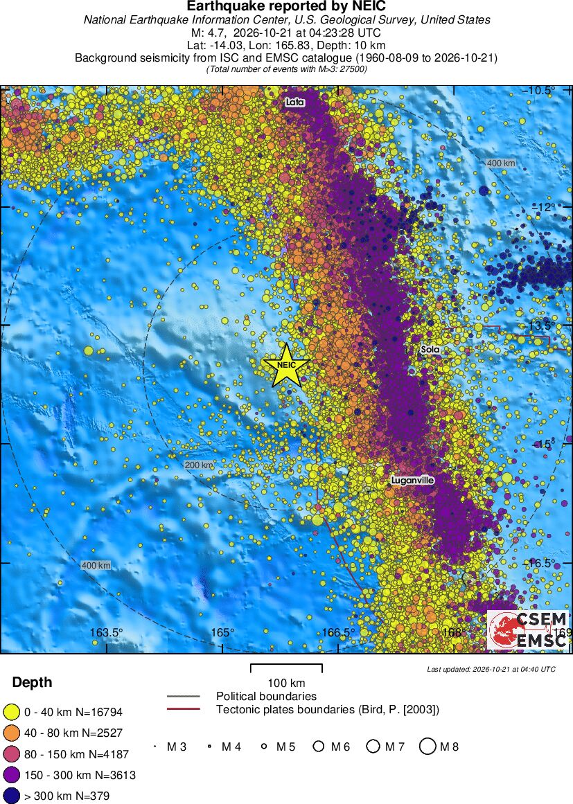 regional historical seismicity