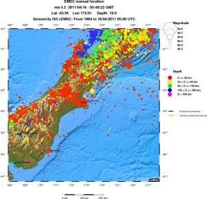 regional historical seismicity