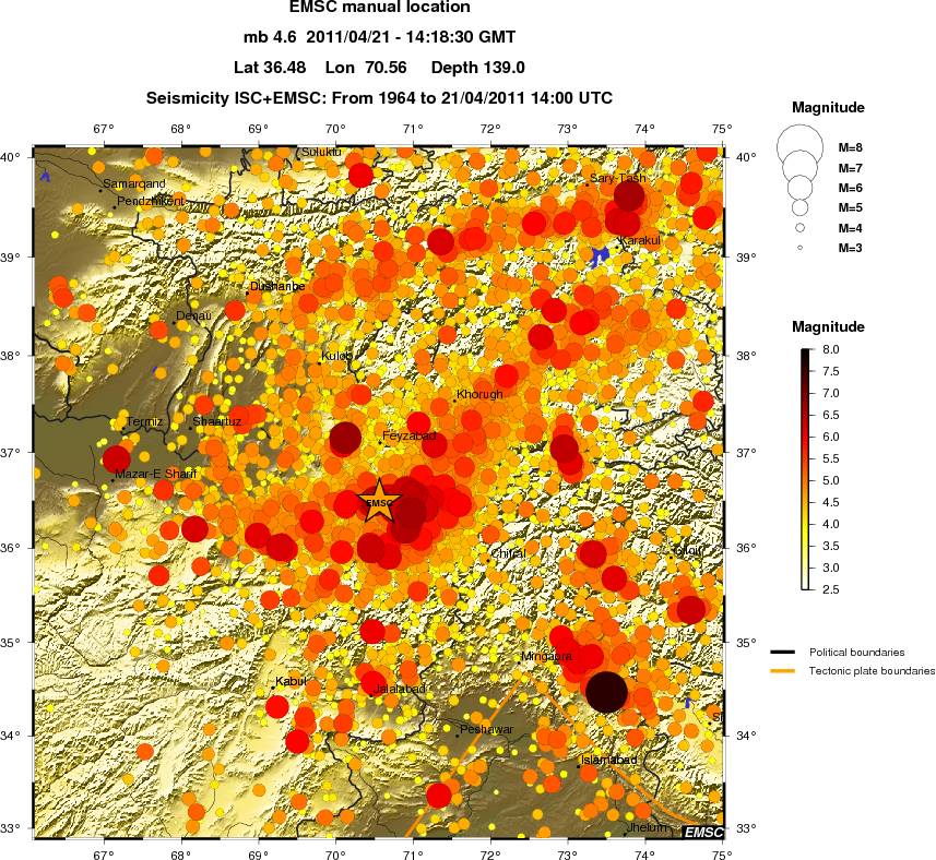 regional magnitude historical seismicity