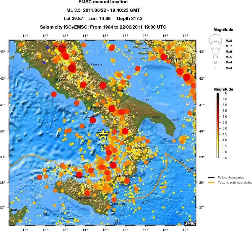regional magnitude historical seismicity