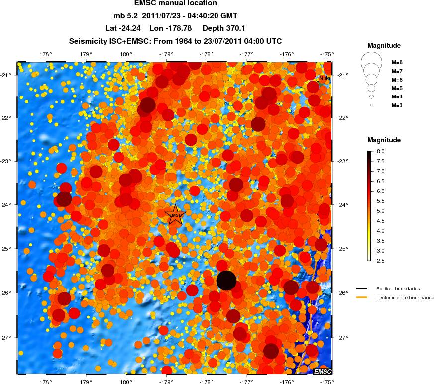regional magnitude historical seismicity