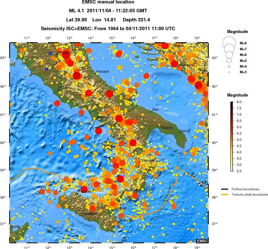 regional magnitude historical seismicity