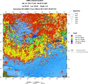 regional historical seismicity