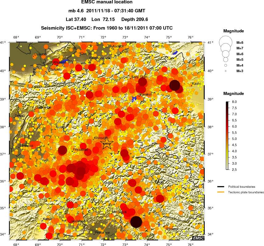 regional magnitude historical seismicity
