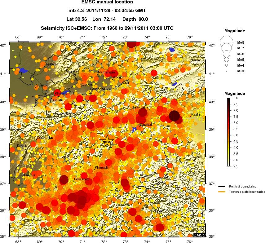 regional magnitude historical seismicity