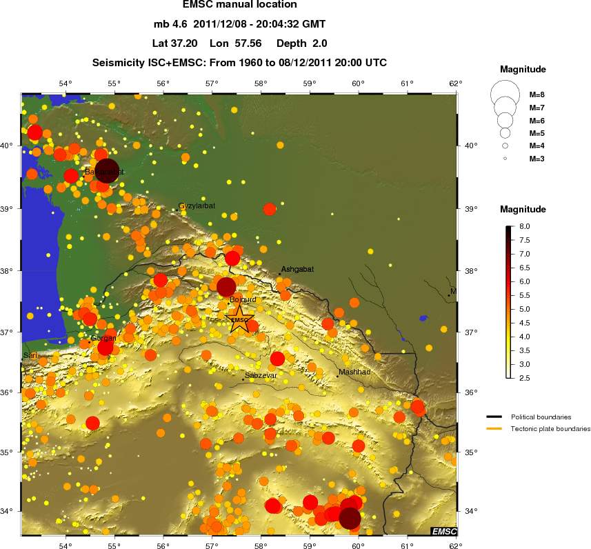 regional magnitude historical seismicity