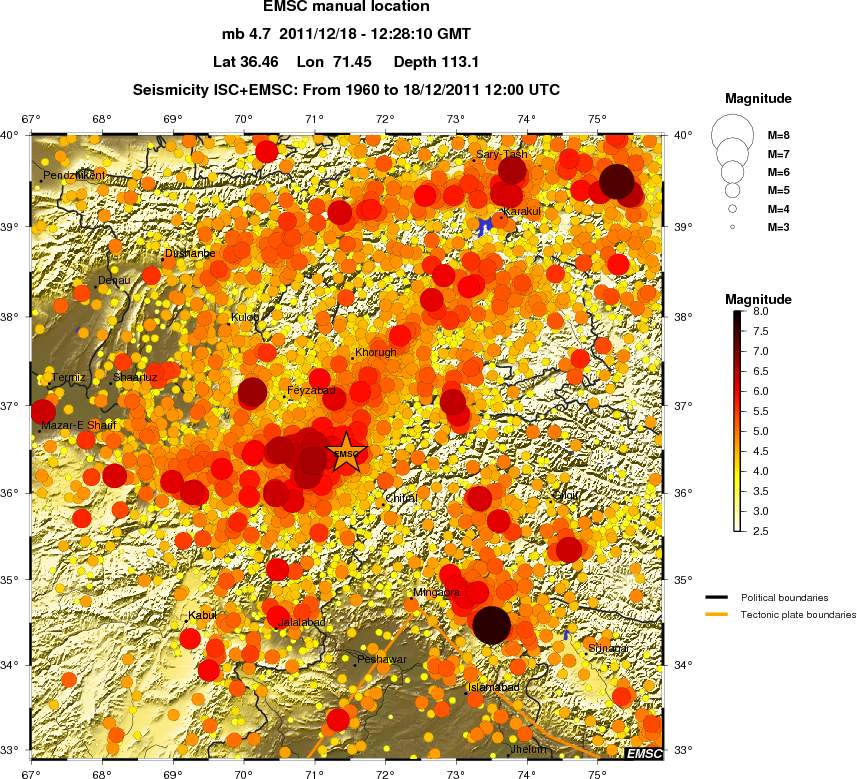 regional magnitude historical seismicity