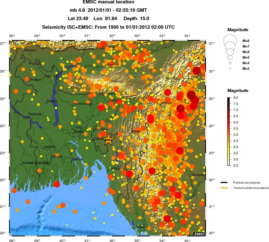 regional magnitude historical seismicity