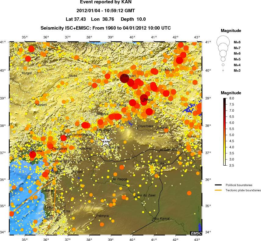 regional magnitude historical seismicity