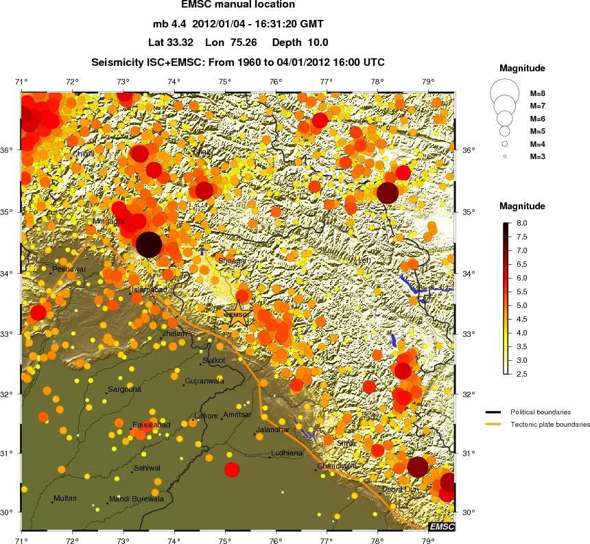 regional magnitude historical seismicity