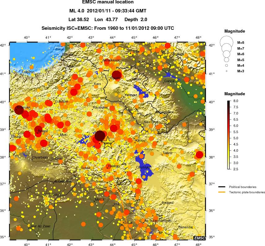 regional magnitude historical seismicity