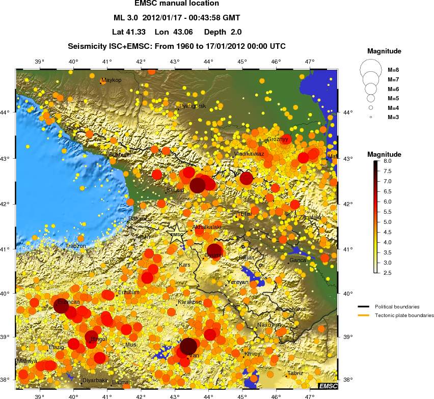 regional magnitude historical seismicity