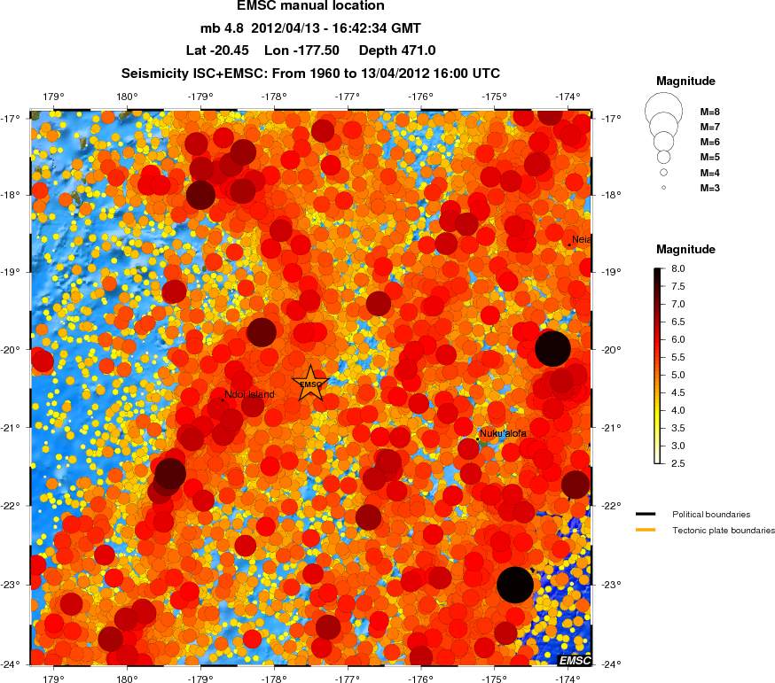 regional magnitude historical seismicity