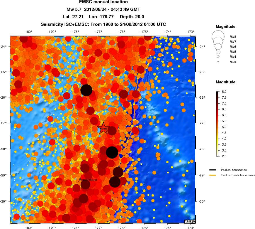 regional magnitude historical seismicity