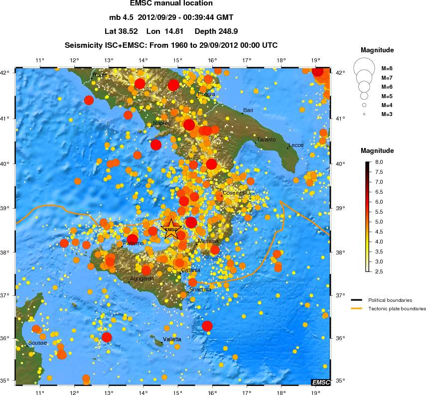 regional magnitude historical seismicity