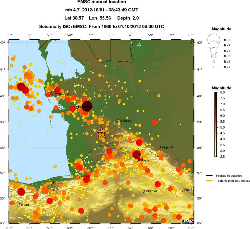 regional magnitude historical seismicity