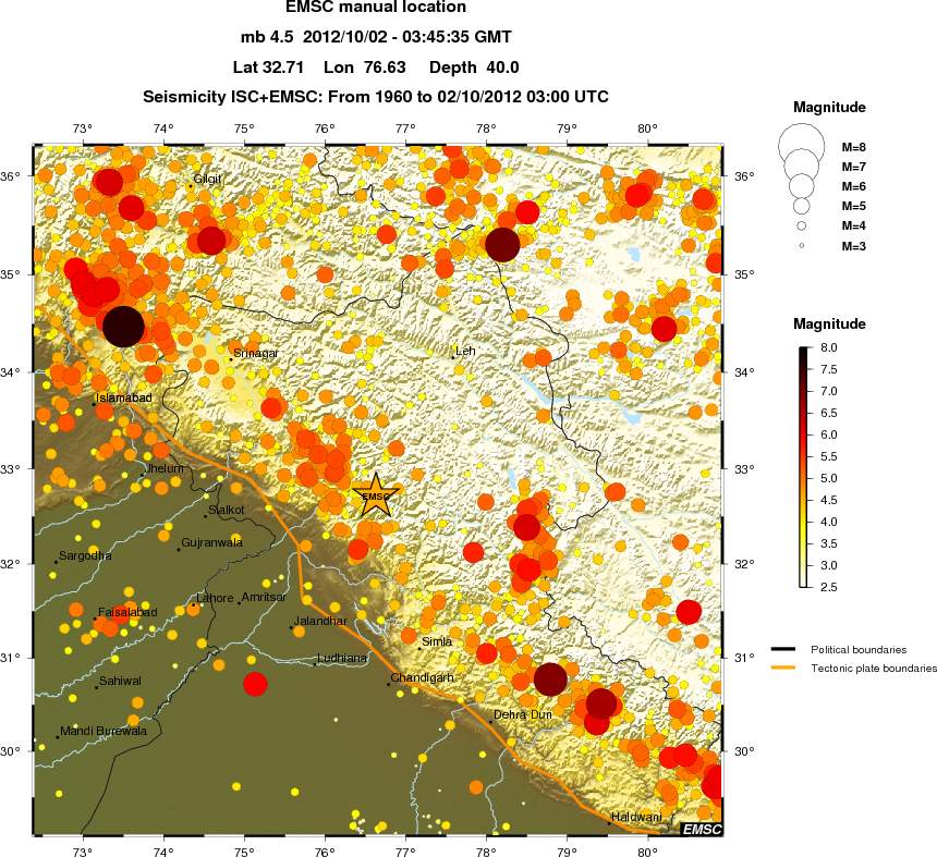 regional magnitude historical seismicity