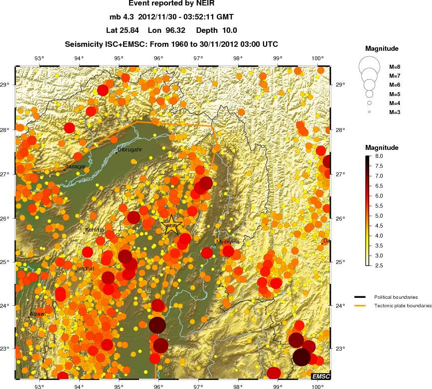 regional magnitude historical seismicity