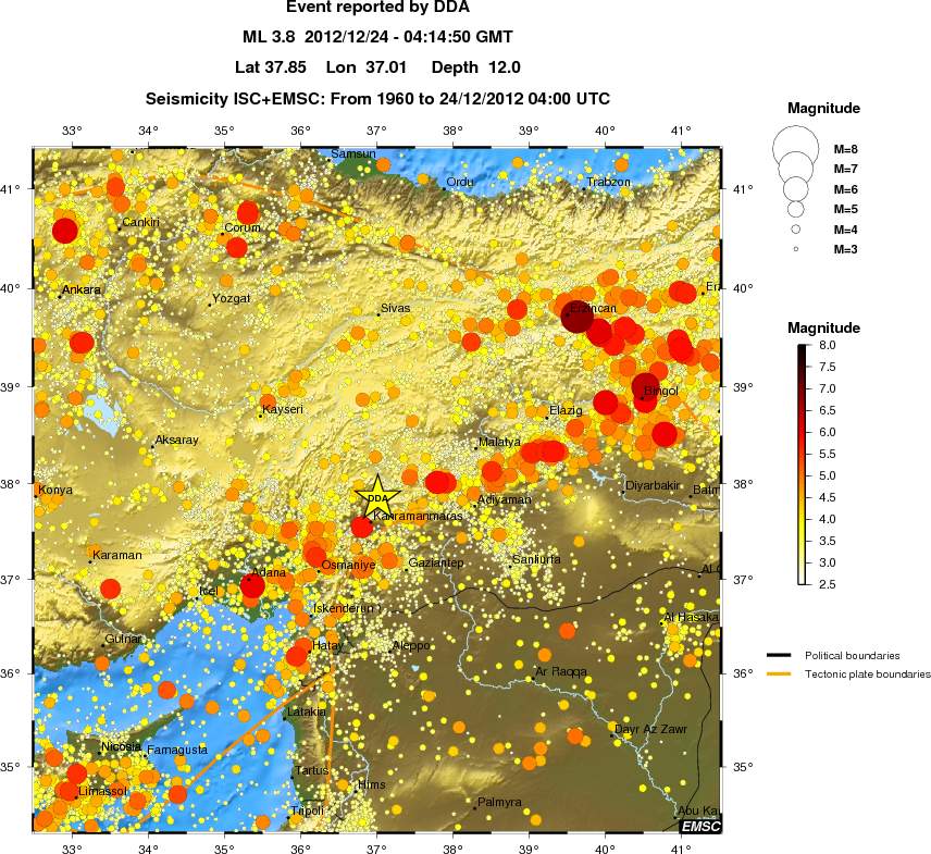 regional magnitude historical seismicity